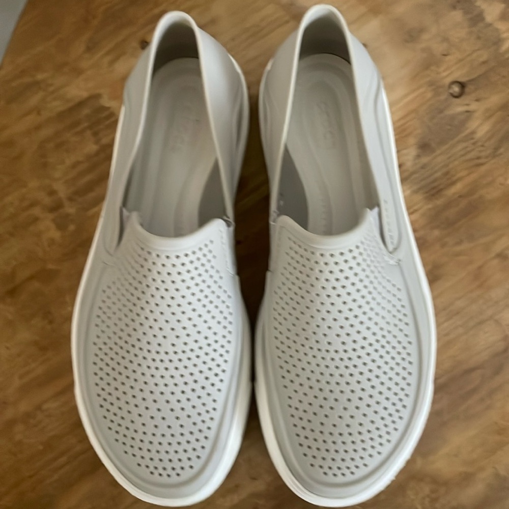 Men's Slip-On Perforated Casual Shoe in White